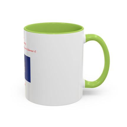 American Flag Accent Coffee Mug — Patriotic Quote by Mark Twain, 11/15oz