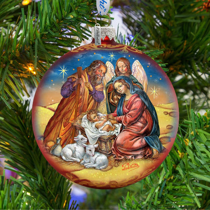 Regal Nativity Glass Ornament by G. DeBrekht - Nativity Holiday Decor - 73369-2