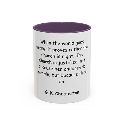 G.K. Chesterton Quote Accent Coffee Mug — Inspirational Christian Coffee Cup (11/15oz)