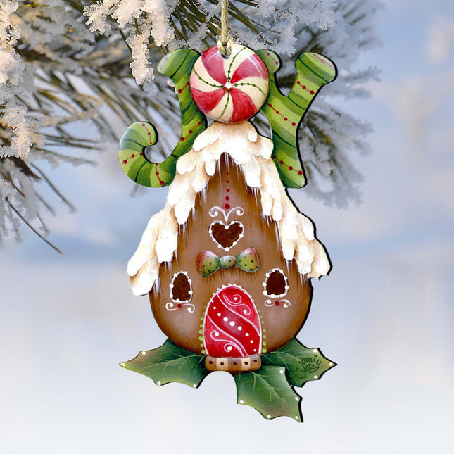 Joy Gingerbread House Wooden Ornaments by Jamie Mills-Price - Christmas Decor - 8457507-0