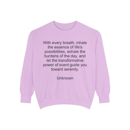 Breath & Serenity Sweatshirt — Inspirational Quote Crewneck