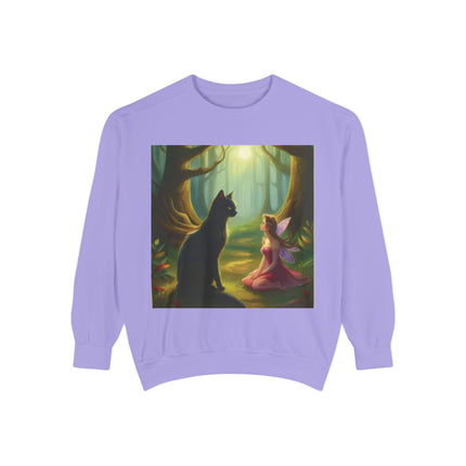 Fairy Princess & Black Cat Forest Sweatshirt