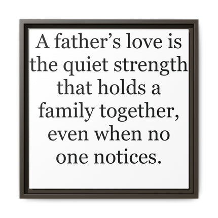 Framed Canvas Wall Art – "A Father's Love" Quote Print