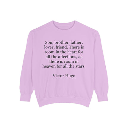 Victor Hugo Quote Sweatshirt — 'Son, brother, father...' Cozy Literary Crewneck