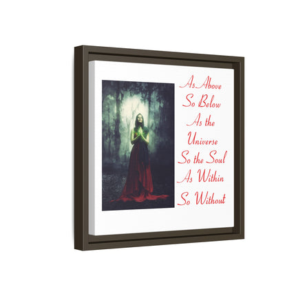 Framed Matte Canvas Art — "As Above So Below" Gothic Mystic Wall Print