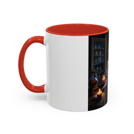 Cozy Cat Accent Mug – 11oz – Candlelight & Moonlight for Book Lovers
