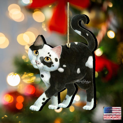 Cookie N Creme Cat Wooden Ornaments by Laura Seeley - Pets Dog and Cats Decor - 8512064-LS-1