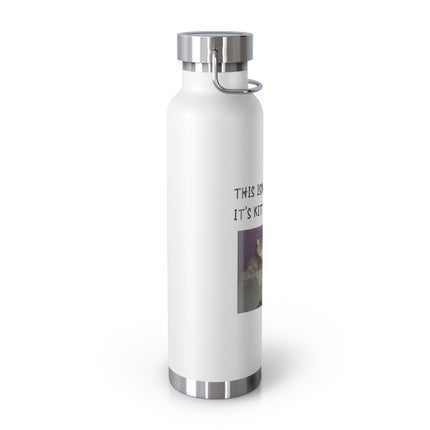22oz Insulated Water Bottle — "This Isn't Cat Hair, It's Kitty Glitter" Cute Cat Photo