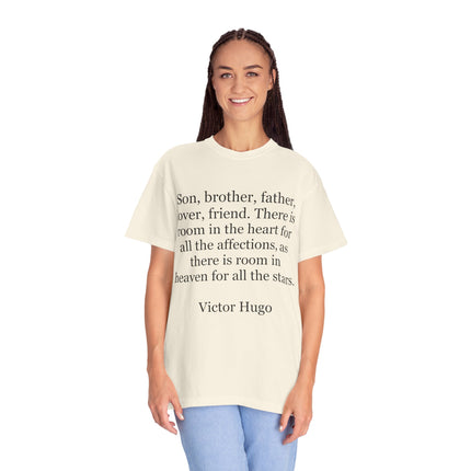 Victor Hugo Quote T-Shirt — 'There Is Room in the Heart' Literary Tee