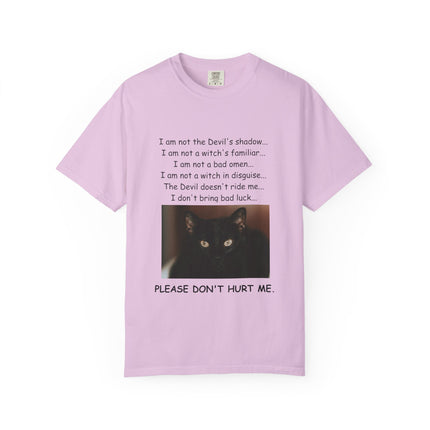 Unisex Cat-Themed T-Shirt – "Please Don't Hurt Me" Design