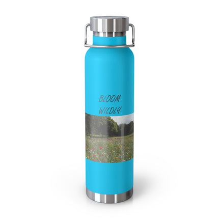 Bloom Wildly Insulated Water Bottle - 22oz Copper Travel Flask for Nature Lovers
