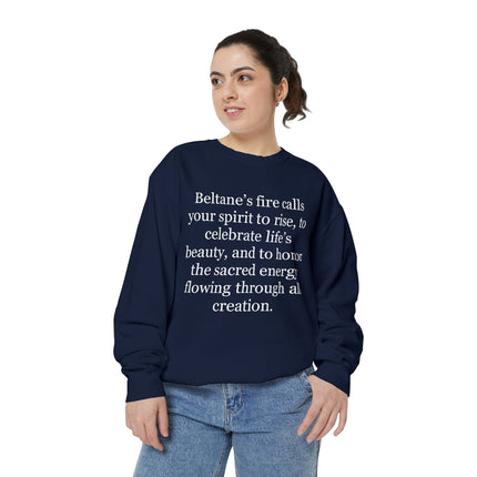Beltane Quote Sweatshirt – "Beltane’s fire calls your spirit to rise"
