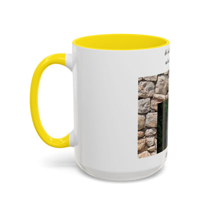 Newton Quote Accent Mug – 15oz Ceramic Cup with Stone Design