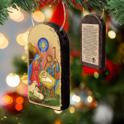 Nativity of Birth Religious Orthodox Sacred Icon Ornament - Inspirational Icon Decor - 87019-3
