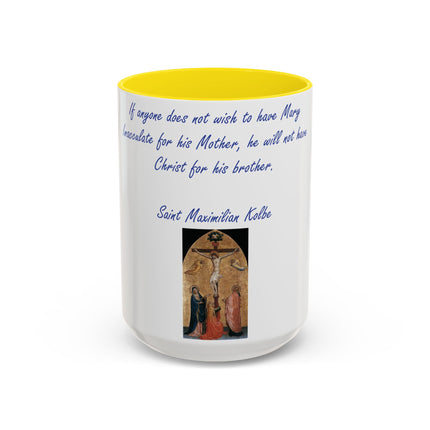 Saint Kolbe Accent Mug – 15oz Ceramic Cup for Marian Devotion