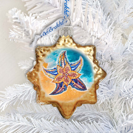 Coastal Christmas Ornaments - Mosaic Starfish Keepsake Glass Ornaments by G. Debrekht - Christmas Decor - 777410-3