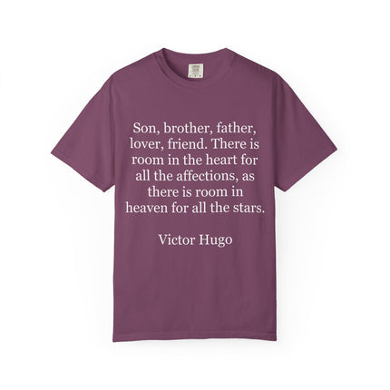 Victor Hugo Quote T-Shirt — 'There Is Room in the Heart' Literary Tee