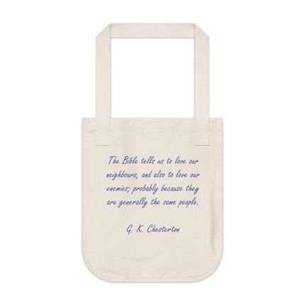 Love Your Neighbors Tote – Organic Canvas Bag for Faith & Wit