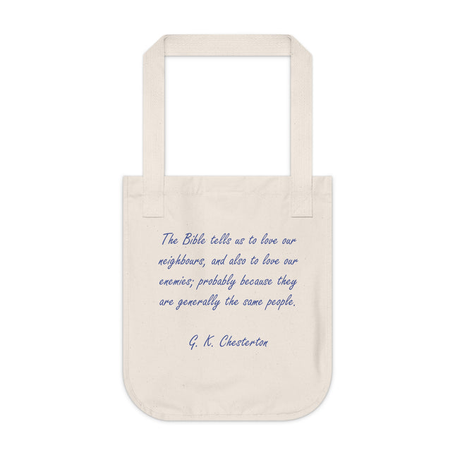 Love Your Neighbors Tote – Organic Canvas Bag for Faith & Wit
