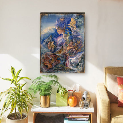 Once in a Blue Moon Fantasy Wooden Wall Art by Josephine Wall - Fantasy Decor - 852122-JW-3