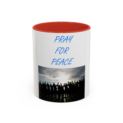 Pray for Peace Accent Coffee Mug – Inspirational – 11oz