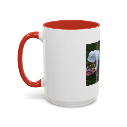 Easter Photo Coffee Mug — “Easter egg hunts are proof…” Accent Ceramic Mug (11/15oz)