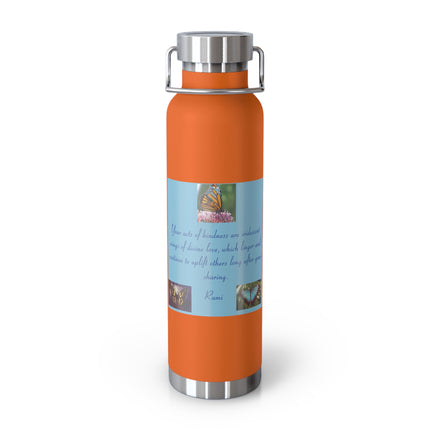 Inspirational Copper Vacuum Insulated Bottle - 22oz Rumi Quote