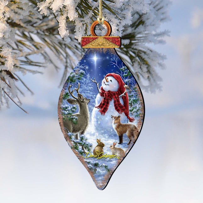 Heaven and Snowman Wooden Ornaments by Gelsinger - Christmas Santa Snowman Decor - 8041149-1801-0