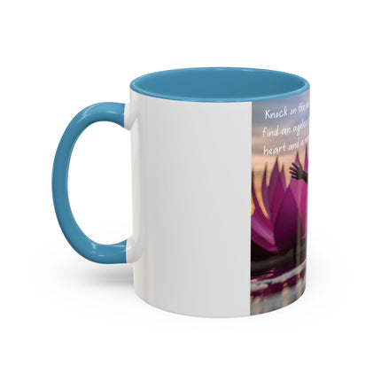 Ageless Hippie Soul Mug | 11oz Accent Cup with Lotus & Uplifting Quote