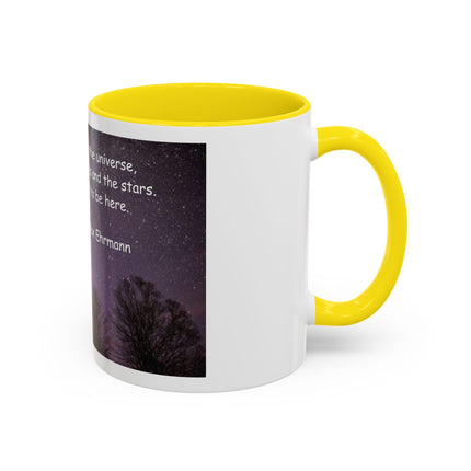 Inspirational Starry Night Coffee Mug — "You are a child of the universe" Quote