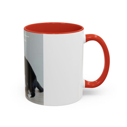 Cat Lovers Accent Mug – 11oz Ceramic Cup with Sleepover Quote