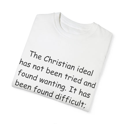 Inspirational Quote T-Shirt - Chesterton on the Christian Ideal