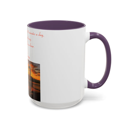 Zen Quote Accent Mug – 15oz Ceramic Cup for Mindful Mornings