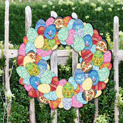 Easter Eggs Holiday Door Wreath by G. DeBrekht - Easter Spring Decor - 8185310H-3