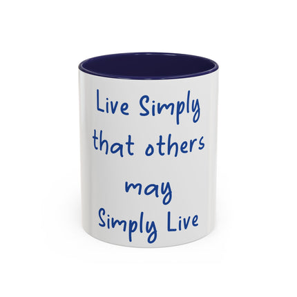 Live Simply Accent Mug – 11oz Ceramic Cup for Mindful Mornings