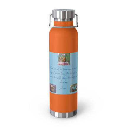 Inspirational Copper Vacuum Insulated Bottle - 22oz Rumi Quote