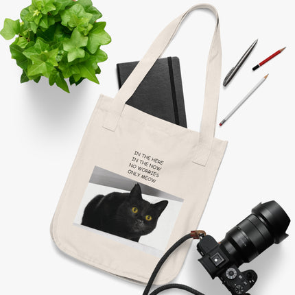 ‘Only Meow’ Organic Tote – Cat Lover’s Canvas Bag for Daily Joy