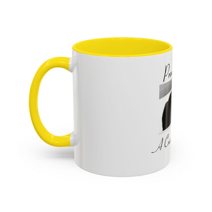 Proud to Be a Crazy Cat Person Accent Coffee Mug – Black Cat Lover Gift (11/15oz)