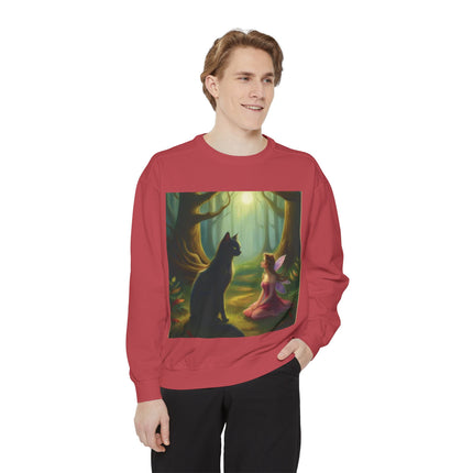 Fairy Princess & Black Cat Forest Sweatshirt