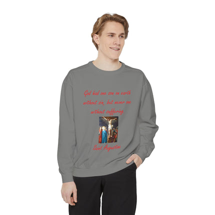 Saint Augustine Sweatshirt – Unisex Garment-Dyed Layer of Faith