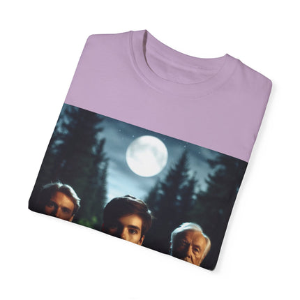 Retro Moonlit Night T-Shirt - Unisex Garment-Dyed Tee for Nature Lovers