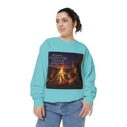 Brigid's Fire Sweatshirt — Celtic Pagan Imbolc Winter Ritual Crewneck
