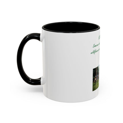 Flower Child Coffee Mug — 'Flower Child' Photo Mug with Green Script (11/15 oz)