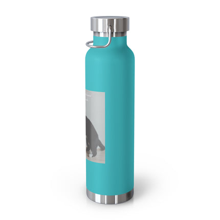 22oz Copper Vacuum Bottle — “An Endless Sleepover with Your Favorite Weirdo” Cat Hug Design
