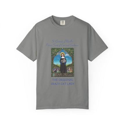 Unisex Crazy Cat Lady T-Shirt - Saint Gertrude of Nivelles Design
