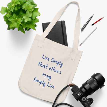Live Simply Tote – Organic Canvas Bag for Everyday Gentle Living