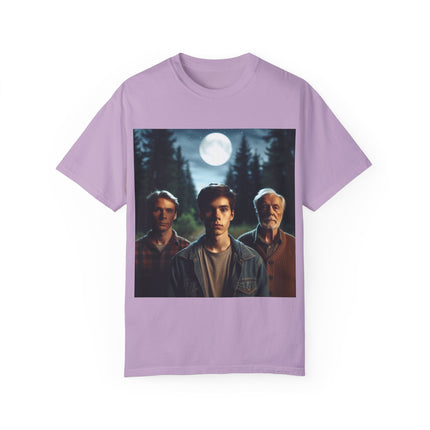 Retro Moonlit Night T-Shirt - Unisex Garment-Dyed Tee for Nature Lovers