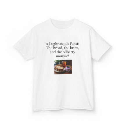 Lughnasadh  Kids Tee — “A Lughnasadh Feast: The bread, the brew, and the bilberry mousse!”