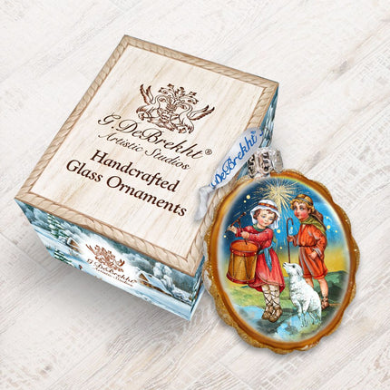 Drummer and Shepherd Boy Mercury Glass Ornament by G. DeBrekht - Nativity Holiday Decor - 772074-2
