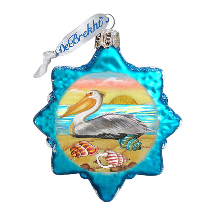 Pelican Star Mercury Glass Ornament by G. DeBrekht - Coastal Holiday Decor - 775478-4